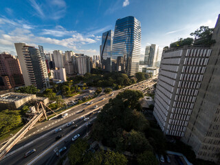 aerial view of commercial offices buildings on Juscelino Kubitschek Avenue, in the south side of...