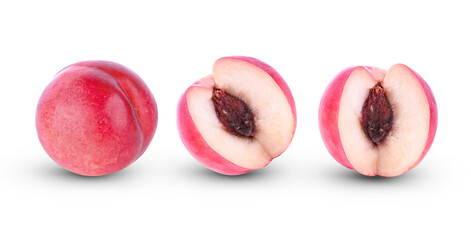 Peach fruit isolated on white background