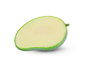 green mango on white background