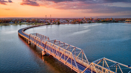 Early Morning Light on the Bridge into Yarrawonga