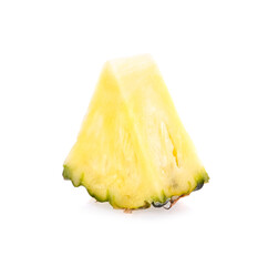 Pineapple fruit stacks on white background