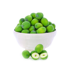 Lotus seed on white background