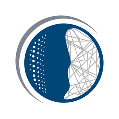 medical surgery orthopedic skull implant logo design vector illustration