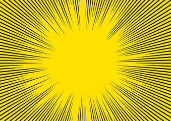 集中線　背景　黄色