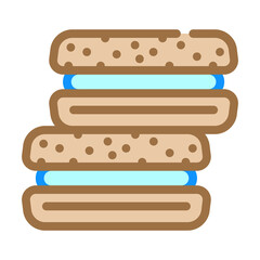 cookies dessert color icon vector. cookies dessert sign. isolated symbol illustration