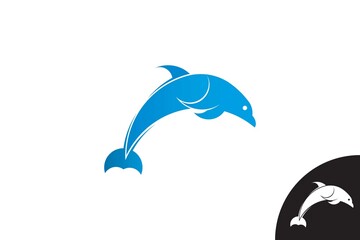 dolphin logo. very suitable for icons, symbols, t-shirts, initials, companies, businesses, zoo, etc
