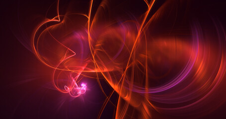 3D rendering abstract red fractal light background
