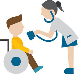 Physical Icon. Medical Check up concept icon style