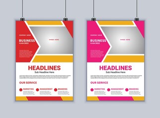 Creative vector business brochure, flyer, magazine cover & poster template. 2 page flyer design. Modern flyer design.