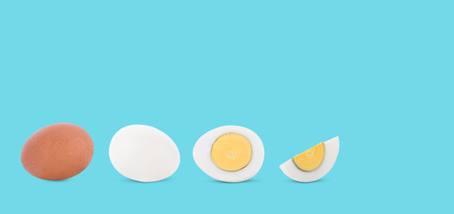 boiled eggs on a  background