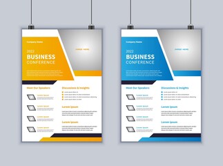 Creative vector business brochure, flyer, magazine cover & poster template. 2 page flyer design. Modern flyer design.