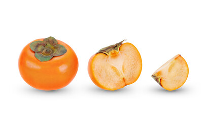  persimmon fruit on white background
