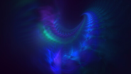 3D rendering abstract blue fractal light background