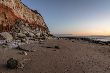 Evening light at the Hunstanton Cliffs in Norfolk, England, UK