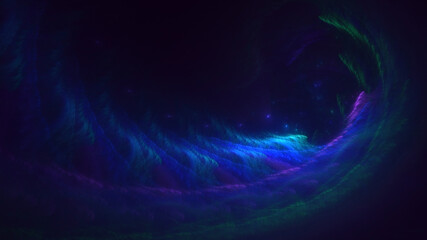 3D rendering abstract blue fractal light background