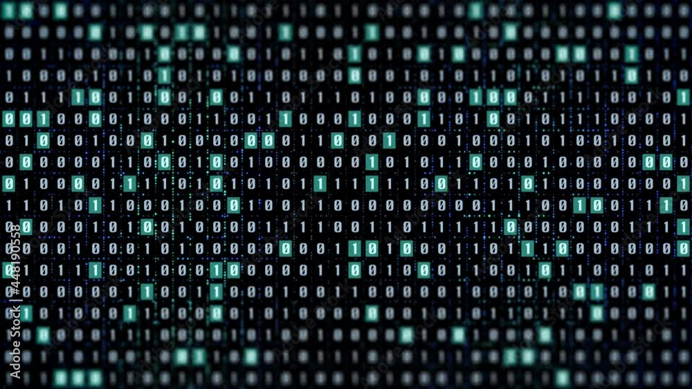 Poster Digital Graphic Binary Number with HUD Random Data Sampling Selection 4K Futuristic Resolution