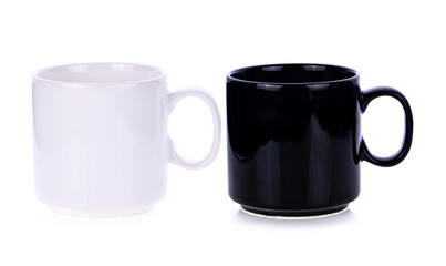 White mug ceramic on white background