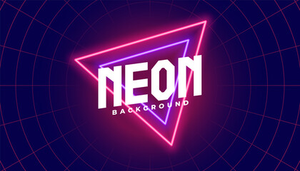 neon background with red and purple triangle shape © starlineart