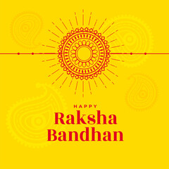 line style raksha bandhan yellow background
