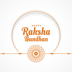 happy raksha bandhan festival card in line style