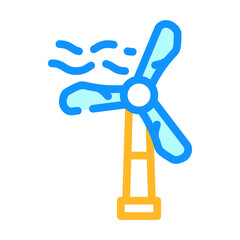 windmill for energy generation color icon vector. windmill for energy generation sign. isolated symbol illustration
