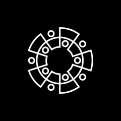 group of ten people line 10 team family together logo vector icon illustration