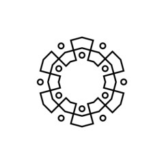 group of twelve people line 12 team family together logo vector icon illustration