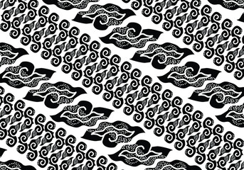 Parang Batik motif, in the pattern of developing Javanese Indonesian batik patterns, diagonal modern style, repeated patterns