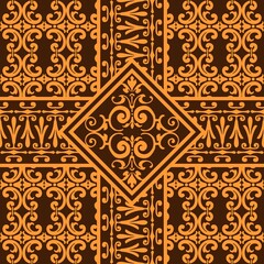 Decorative Art seamless pattern vintage ornament