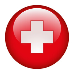 Medical cross symbol in a red circle illustration on white background