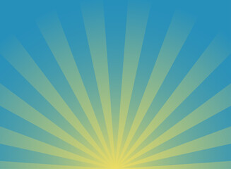 Sunlight retro faded wide background. blue and beige color burst background.