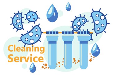 Cleaning service, purification of water vector
