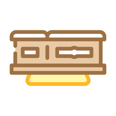 coffin on stand color icon vector. coffin on stand sign. isolated symbol illustration