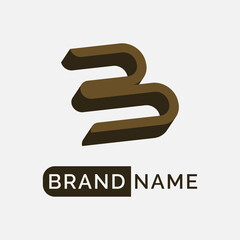 B or 3 logo design vector illustration