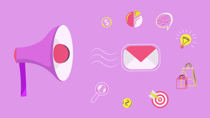 Set vector line icons of SMM