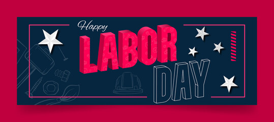 Sale promotion advertising Poster or Banner for Labor Day