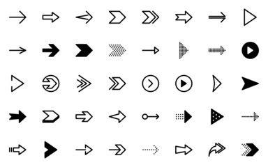 set of arrow design, button, next, play, fast