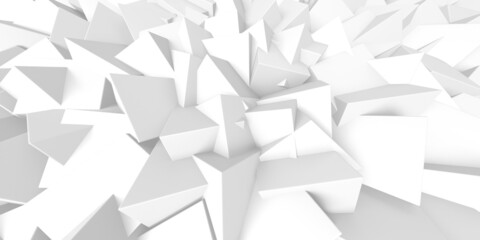 White cubes structure. Abstract futuristic background.