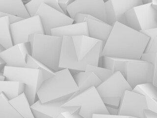 White cubes structure. Abstract futuristic background.