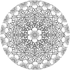 Mehndi flower for henna, mehndi, tattoo, decoration. decorative ornament in ethnic oriental style. doodle ornament. coloring book page.