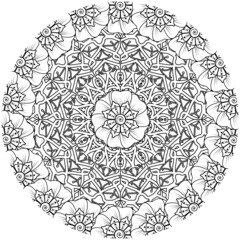 Mehndi flower for henna, mehndi, tattoo, decoration. decorative ornament in ethnic oriental style. doodle ornament. coloring book page.