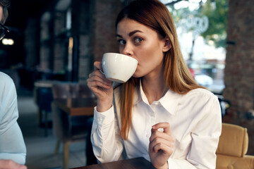 business woman sitting in a cafe work communication lifestyle