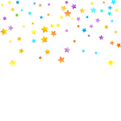 Rainbow Festive Confetti. Carnival Star Falling.