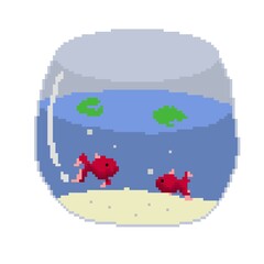 Obraz premium 金魚鉢ドット絵