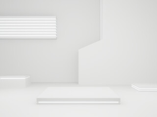 3D white scientific stand. White background.