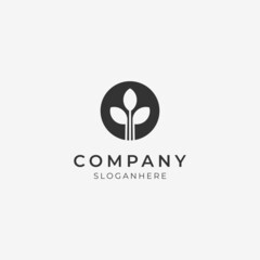  leaf and tree logo icon symbol perfect for natural modern company