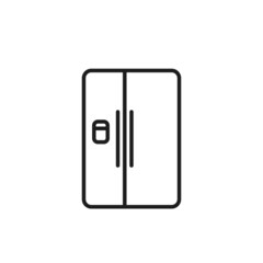 Double door fridge line icon. household kitchen electrical appliance