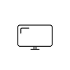 Tv screen line icon. TV set. household electrical appliance. isolated vector image