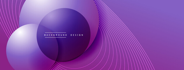 Gradient circles with shadows. Vector techno abstract background. Modern overlapping forms wallpaper background, design template