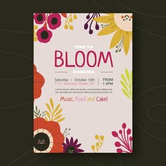 Flat Floral Card Template
